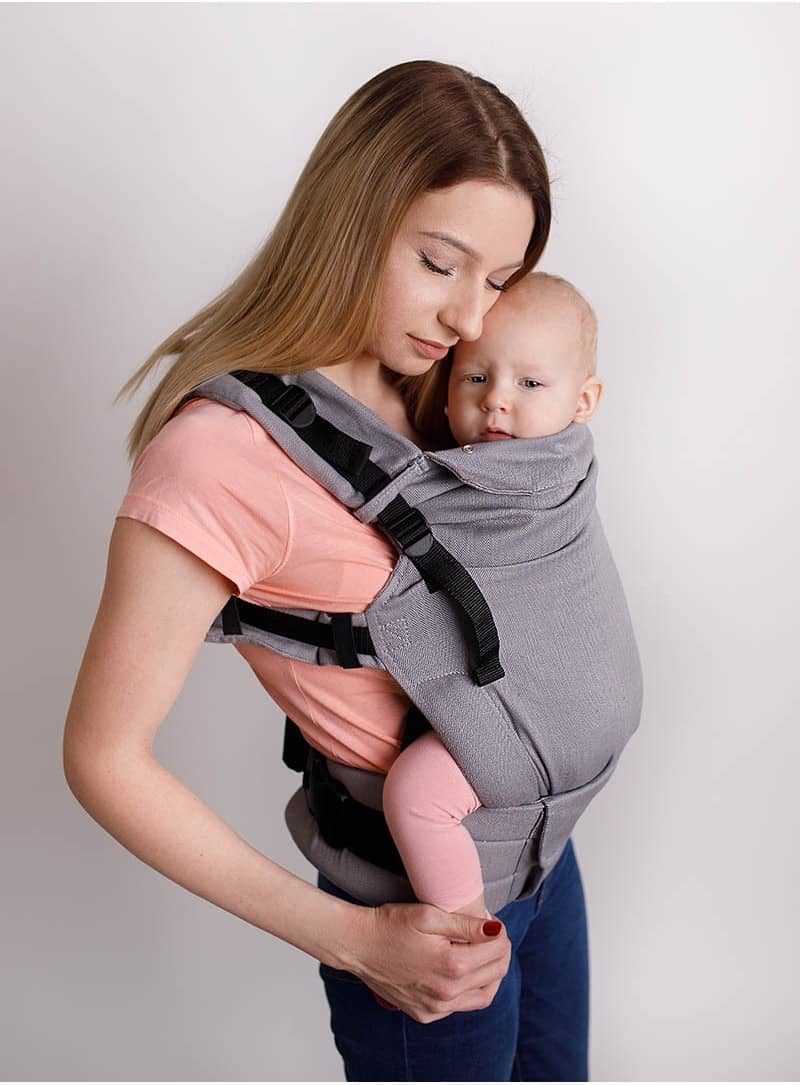 Unihope Portador de Ergonómico Mochilas Portabebés con un Diseño único Portador de Baby Carrier de Gran Capacidad se Puede Mantener el Pañal/Recomendado para 6 a 36 Meses de Edad、Gris 