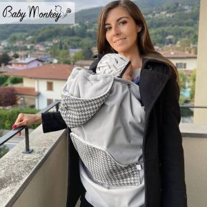 Cobertor porteo BabyMonkey Gris claro Pied de Poule