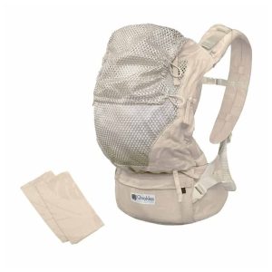 Mochila Ergonómica Quokkababy E-Carrier Mesh Taupe Leaves